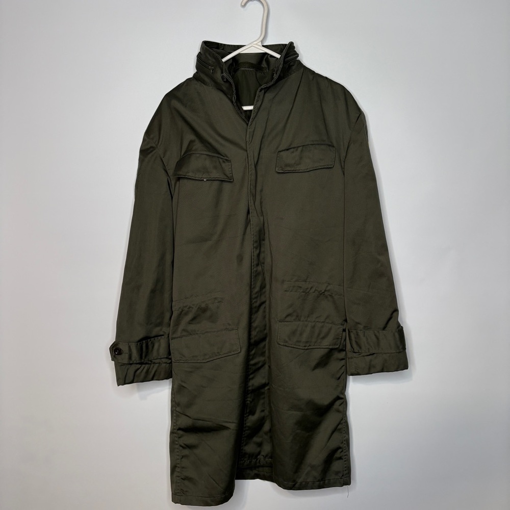 Vintage Belgian Military Army Green Anorak Coat Flag Applique on Sleeve L 46-48